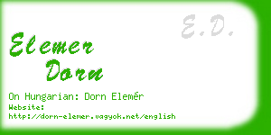 elemer dorn business card