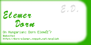 elemer dorn business card